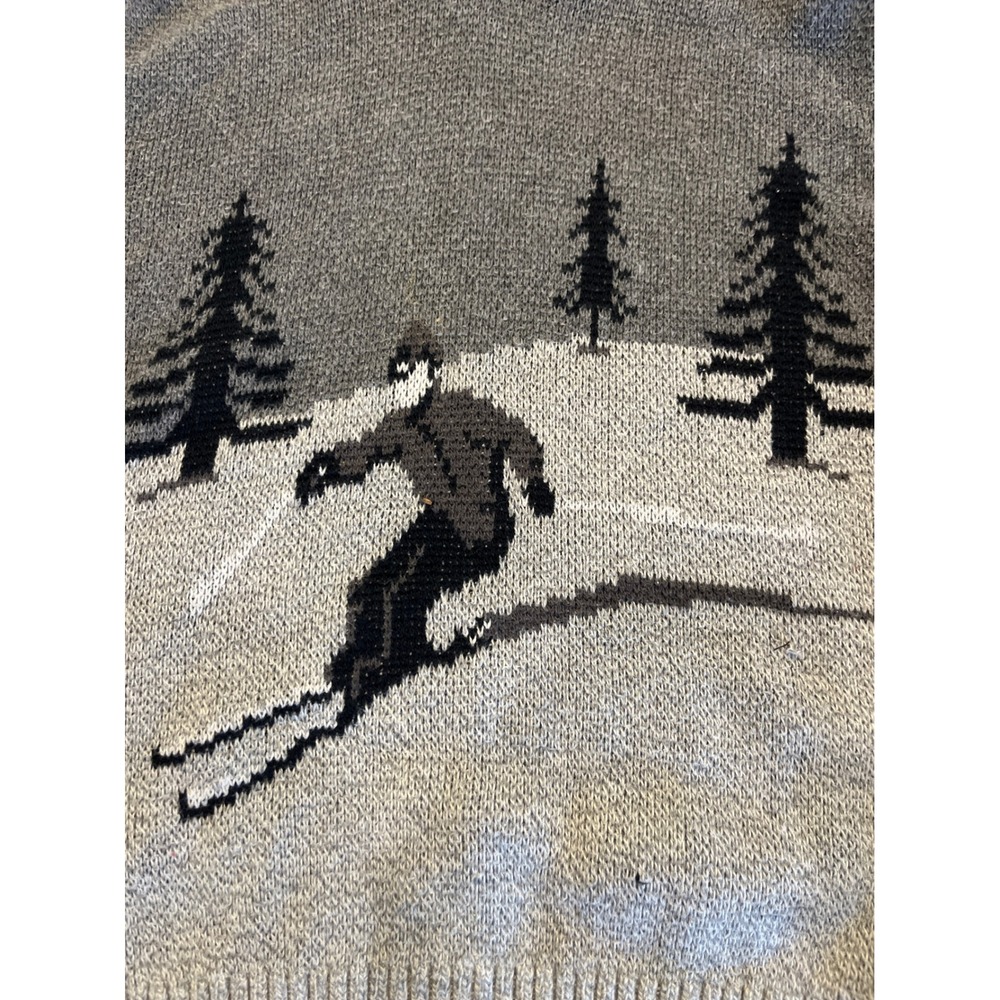 Abercrombie Kids Grey‎ Knit Ski Graphic Hoodie Sweater Boys Size 9/10 Winter